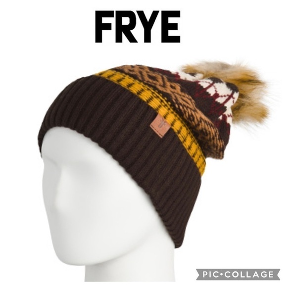 Frye Fair Isle Cuff Beanie with Pom main image 5